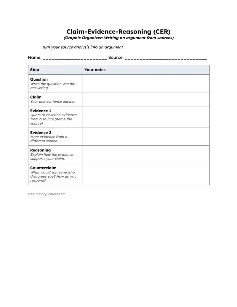 Preview of the organizer